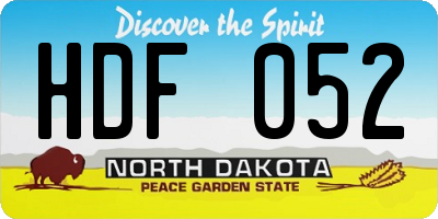 ND license plate HDF052