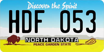 ND license plate HDF053