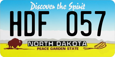 ND license plate HDF057