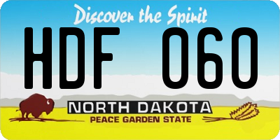 ND license plate HDF060