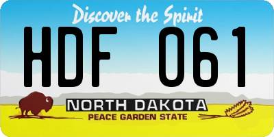 ND license plate HDF061