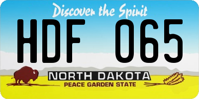 ND license plate HDF065