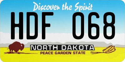 ND license plate HDF068