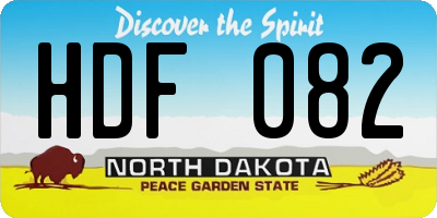 ND license plate HDF082