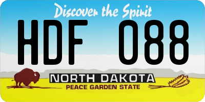 ND license plate HDF088