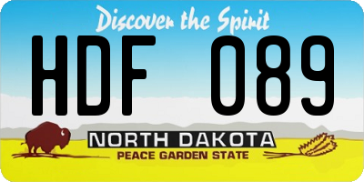 ND license plate HDF089