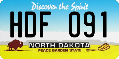 ND license plate HDF091