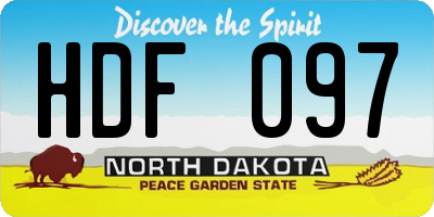 ND license plate HDF097