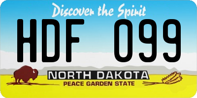 ND license plate HDF099