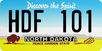 ND license plate HDF101