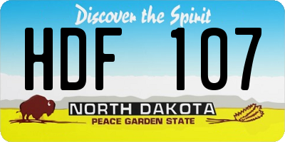 ND license plate HDF107