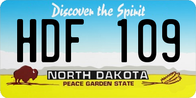ND license plate HDF109