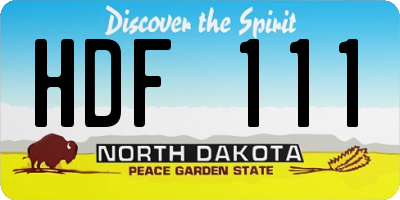 ND license plate HDF111
