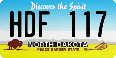 ND license plate HDF117