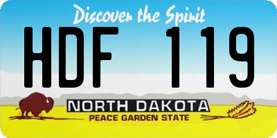 ND license plate HDF119