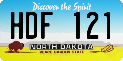 ND license plate HDF121
