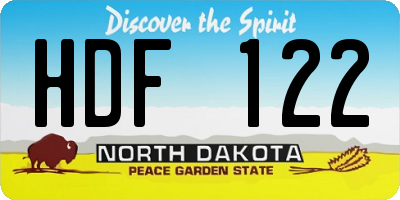 ND license plate HDF122