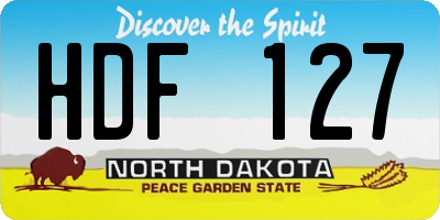 ND license plate HDF127