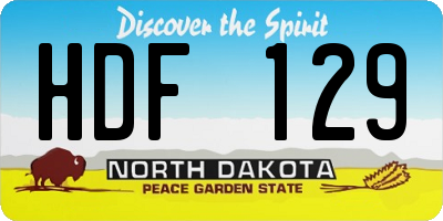 ND license plate HDF129