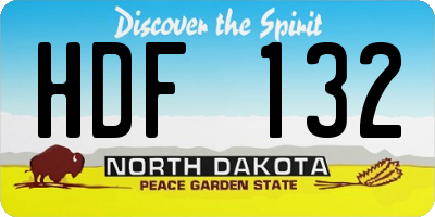 ND license plate HDF132