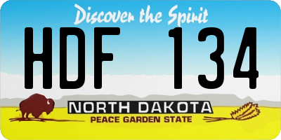 ND license plate HDF134