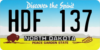 ND license plate HDF137
