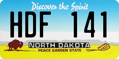 ND license plate HDF141