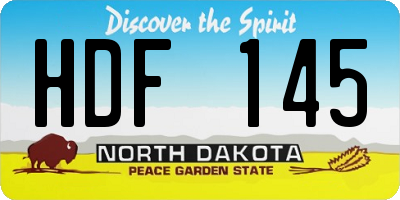 ND license plate HDF145