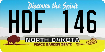 ND license plate HDF146
