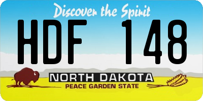 ND license plate HDF148