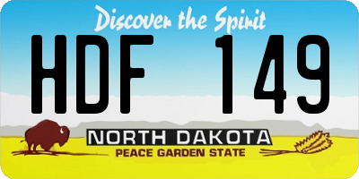 ND license plate HDF149