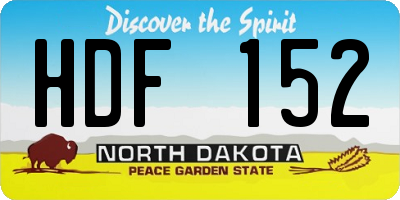 ND license plate HDF152