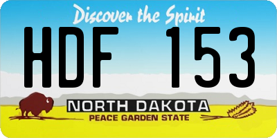 ND license plate HDF153