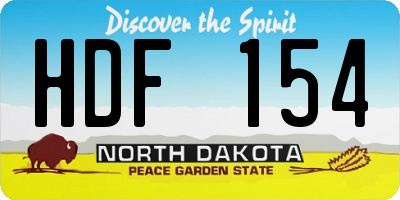 ND license plate HDF154