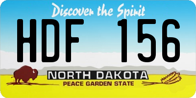 ND license plate HDF156