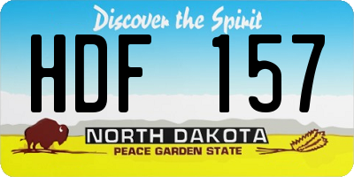 ND license plate HDF157