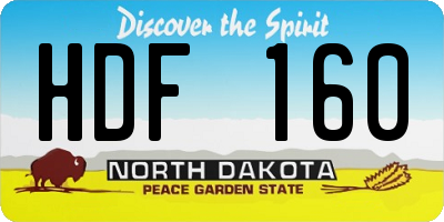 ND license plate HDF160