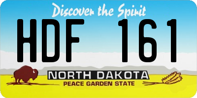 ND license plate HDF161