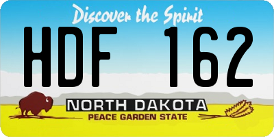 ND license plate HDF162