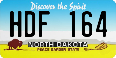 ND license plate HDF164