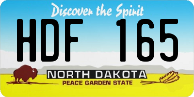 ND license plate HDF165