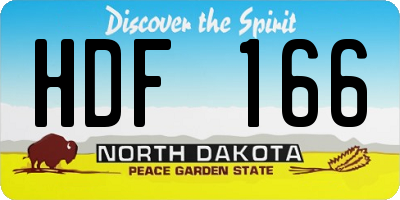 ND license plate HDF166