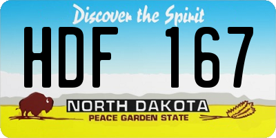 ND license plate HDF167
