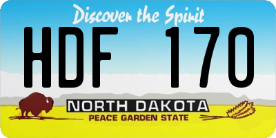 ND license plate HDF170