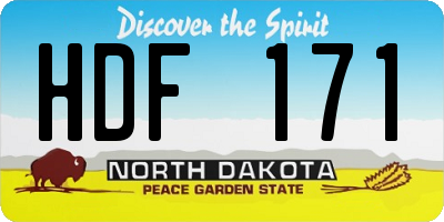 ND license plate HDF171
