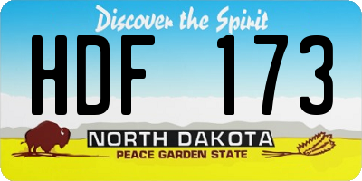 ND license plate HDF173