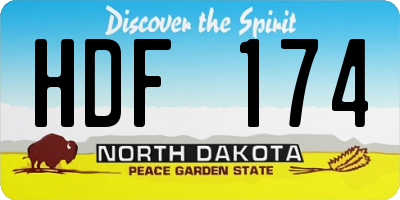 ND license plate HDF174