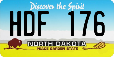 ND license plate HDF176