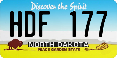 ND license plate HDF177