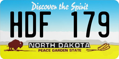 ND license plate HDF179